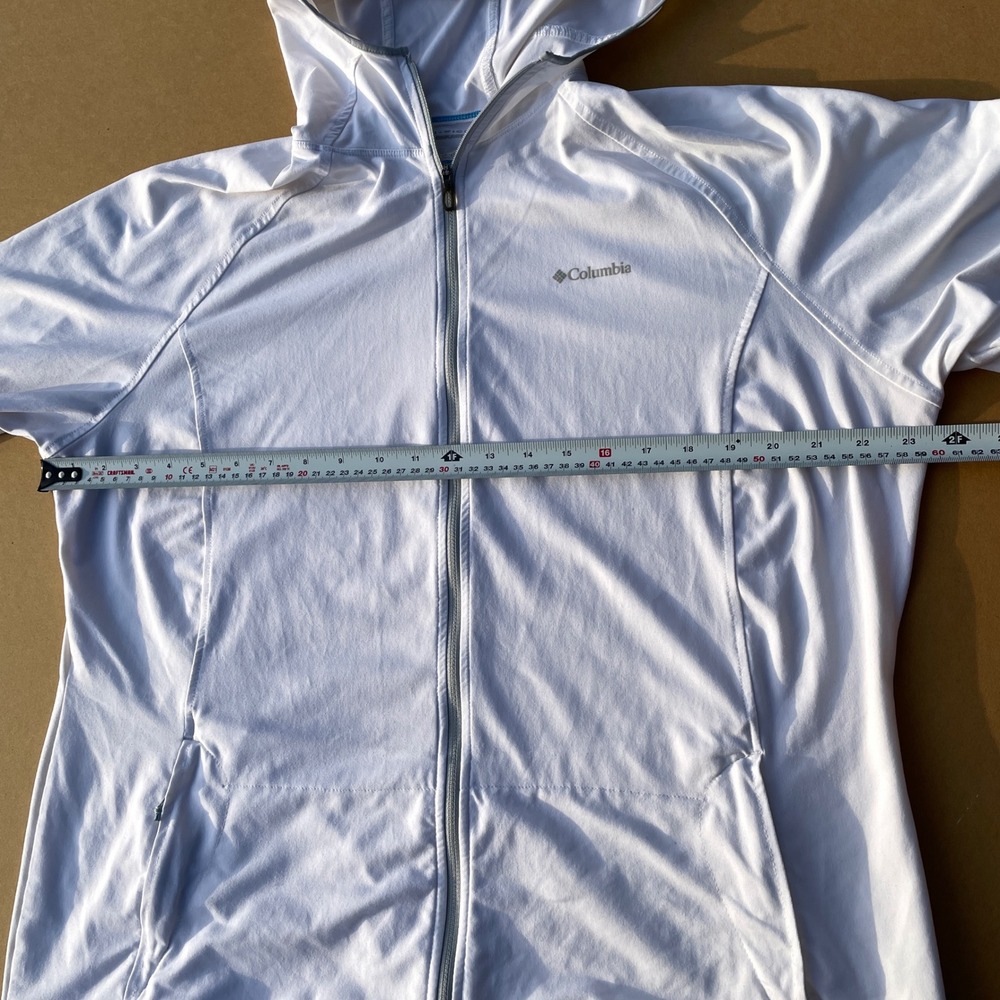 Columbia Full Zip Hoodie Womens 1X White Hiking Omni-Wick Omni-Shade Sun Jacket - Picture 6 of 9